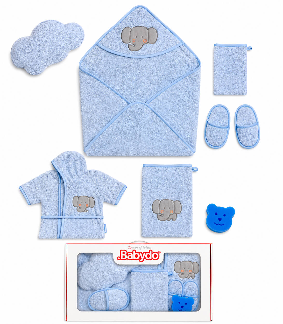 סט רחצה לתינוק 5 חלקים כחול Babydo