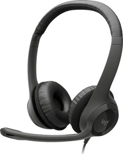אזניות מיקרפון חוטי שחור LOGITECH USB H390