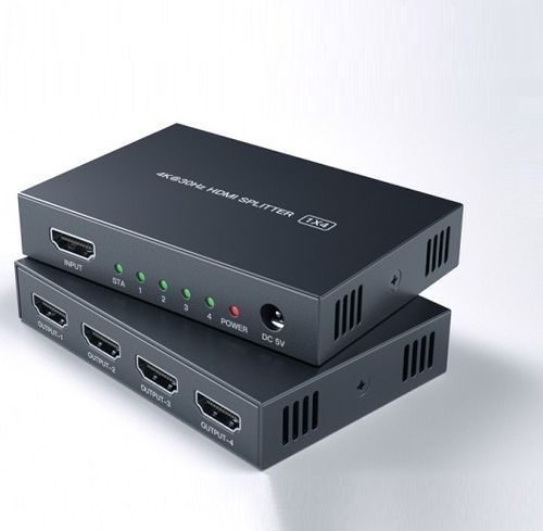קופסת video spliter 4 port HDMI מחשב 1 מסכים4