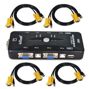 KVM 4PORT USB VGA מחשבם 4 מקלדת 1עכבר 1 מסך