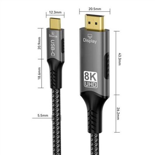 כבל מפצל מ TYPC TO HDMI+LAN+VGA SU-C12