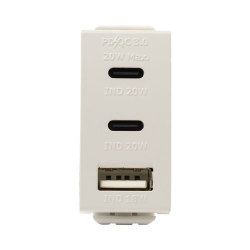  מטען מהיר 3 יציאות USB 2C+A PD 20W סהרה 1M MATT ניסקו סוויץ' 