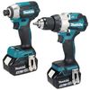 סט 2 כלי עבודה נטענים מקצועי 18V BL עם 2 סוללות 5Ah ומטען MAKITA DLX2128TX1 מקיטה