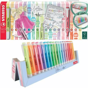סט 18 מרקרים סטבילו עם מעמד שולחני