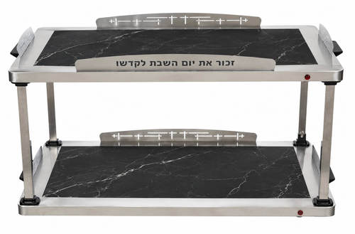 פלטת שבת קומותיים קרמית דמוי שיש 