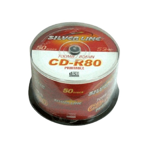 סט של 50 דיסקים Silver Line CAKE50 CD-R80 Cake Printable