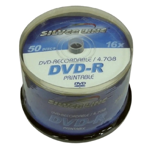 סט של 50 דיסקים Silver Line PRINTABLEX16-R DVD-R/+R X16 4.7GB