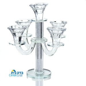פמוט קריסטל 5 קנים ZD192