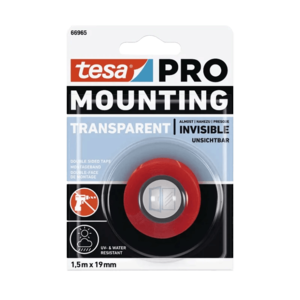 סרט הדבקה דו־צדדי שקוף חזק 1.5 מטר × 19 מ״מ – tesa PRO 66965