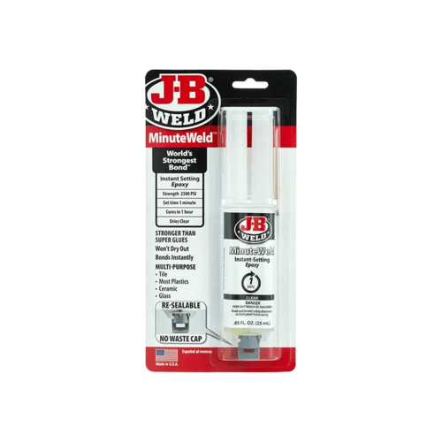 דבק אפוקסי דו־רכיבי שקוף ומהיר 25 מ״ל – J-B WELD MinuteWeld 50101