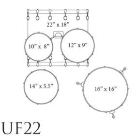 מערכת תופים Arcadia F20 בצבע שחור מבית Natal Drums