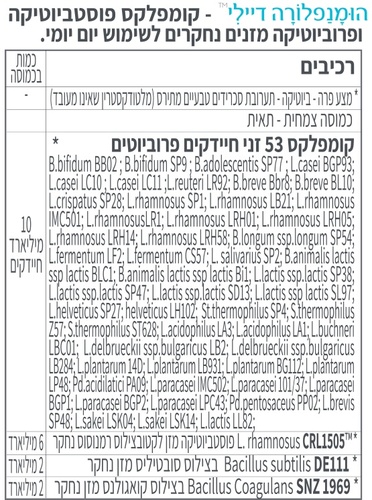 אומנפלורה דיילי Umanaflora Daily קומפלקס פוסט-ביוטיקה 20B – קטגורי 5 (30 כמוסות)