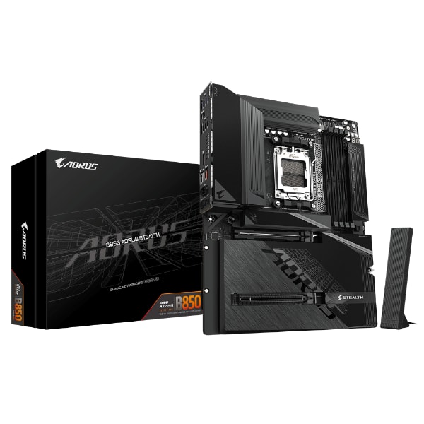 לוח אם עם מחברי חשמל מאחור Gigabyte B850 A STEALTH AM5 DDR5 WIFI7