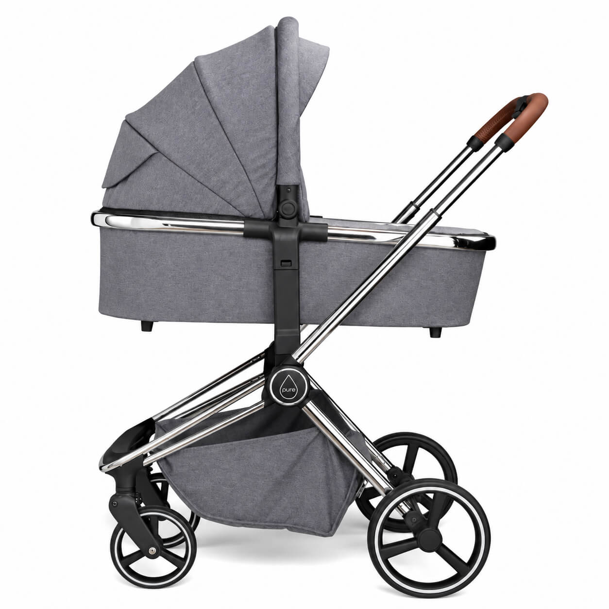 עגלת תינוק משולבת Pure Pearl Grey אפור פנינה Mee-Go