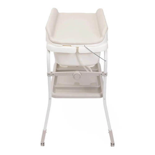 אמבטיה לתינוק עם משטח החתלה Soft Bubble שמנת פנינה Chicco