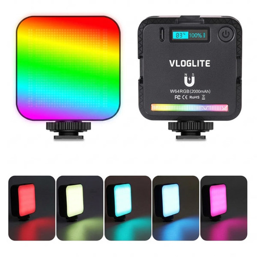 פנס מגנטי LED נייד למצלמה ולנייד VLOGLITE W64RGB 6W Full Color