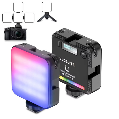 פנס מגנטי LED נייד למצלמה ולנייד VLOGLITE W64RGB 6W Full Color