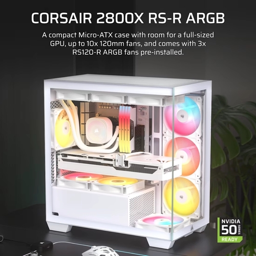 מארז מחשב דגם | 2800X RS-R ARGB | Micro-ATX בצבע לבן מבית CORSAI