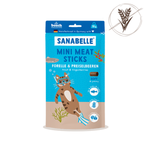 חטיף לחתול סנבל Sanabelle מיני סטיק רכים פורל חמוציות 55 גרם