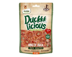 Dentalight חטיף לכלב "Duck Licious" בטעם טבעות ברווז | 70 גרם