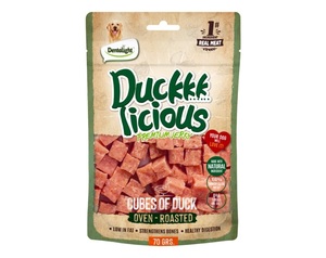 Dentalight חטיף לכלב "Duck Licious" בטעם קוביות ברווז | 70 גרם