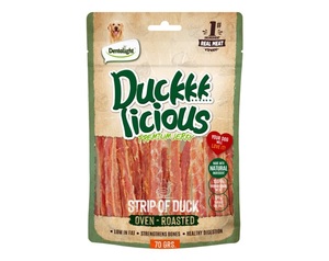 Dentalight חטיף לכלב "Duck Licious" בטעם רצועות ברווז | 70 גרם