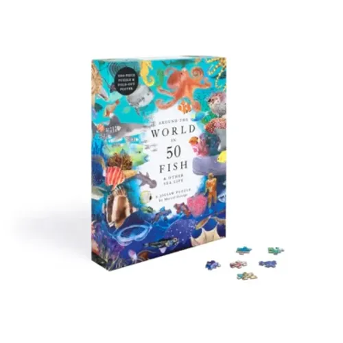 פאזל 1000 חלקים - 50 דגים מסביב לעולם