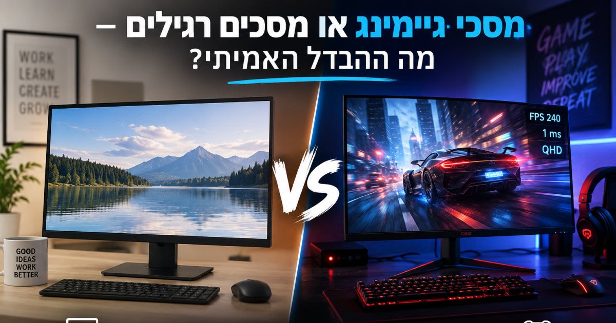 מסכי גיימינג או מסכים רגילים — מה ההבדל האמיתי?