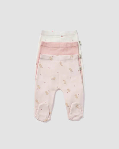 שלישיית מכנסיים עם רגליות לתינוק Bunny NB ורוד Lorens