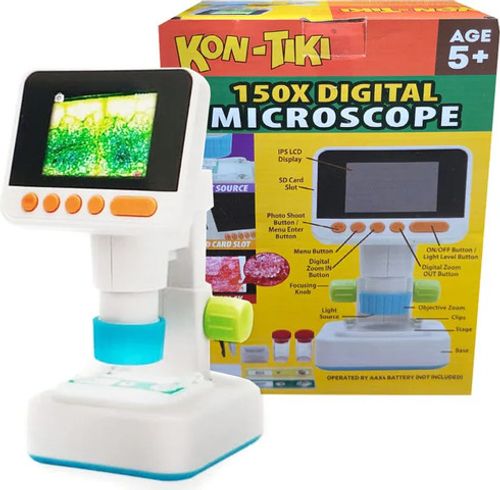 מיקרוסקופ דיגיטלי לילדים 150X עם מסך LCD צבעוני