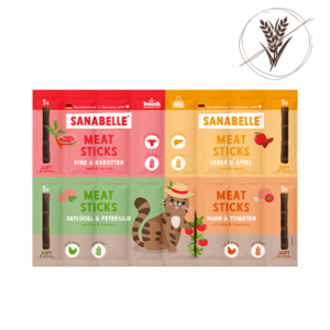חטיף לחתול Sanabelle סנבל  20 מקלות בשר חצויים מגוון טעמים