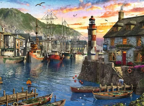 פאזל Ravensburger שקיעה בנמל לגילאי 12+