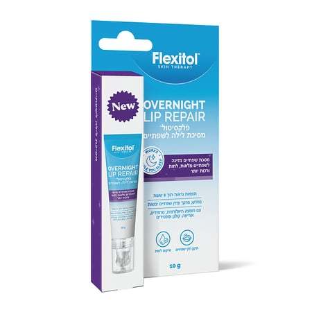 פלקסיטול מסכת לילה מזינה לשפתיים 10 גרם Flexitol Overnight Lip Repair Mask | אלטמן ALTMAN