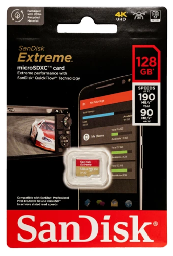 כרטיס זכרון SanDisk 128GB Extreme® microSDXC™ UHS-I Card