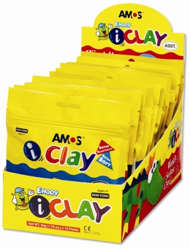 חימר קל 50 גר' מעורב צבעים  AMOS I CCLAY