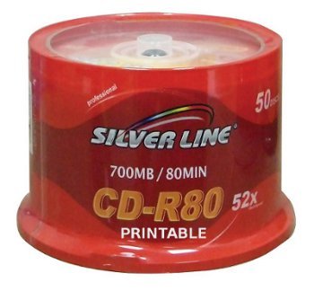 מארז 50 יח' cd-r 700mb*52 80min silver line