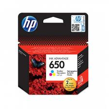 ראש דיו צבעוני מקורי HP 650 CZ102AE HP
