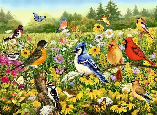 פאזל Ravensburger ציפורים באחו לגילאי 12+