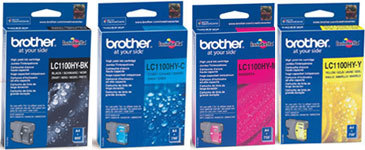 סט 4 ראשי דיו מקורי brother LC1100HY