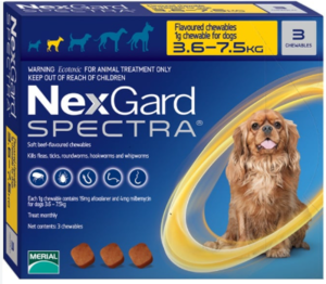 נקסגארד ספקטרה לכלבים קטנים במשקל 3.5-7.5 ק”ג - NexGard Spectra