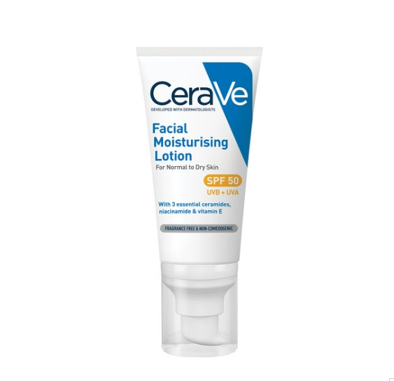 תחליב לחות לפנים SPF50 רגיל-יבש Cerave Facial Moisturising Lotion 52ml 