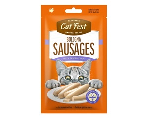 CAT FEST חטיף נקניקיות רכות בטעם ברווז לחתול 60 גרם