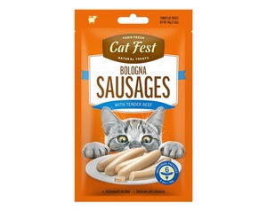 CAT FEST חטיף נקניקיות רכות בטעם בקר לחתול 60 גרם
