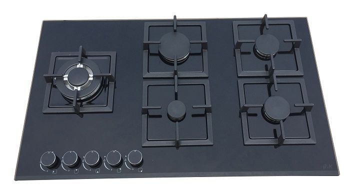 כיריים גז 90 ס"מ לקאזה Lacasa LCT90GBSB זכוכית שחורה