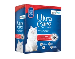 Ultra Care אולטרה קייר חול מתגבש לחתול COARSE לחתולים גדולים ופרוות ארוכות | 8 ליטר