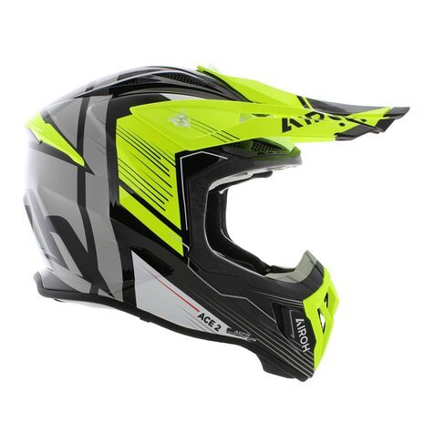 קסדת שטח אירו אביאטור אייס 2 שחור / זוהר / אפור – AIROH AVIATOR ACE 2  