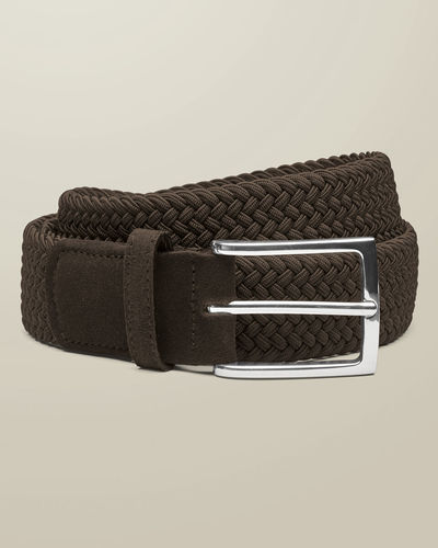 חגורה אלסטית חומה - Chocolate brown stretch casual belt