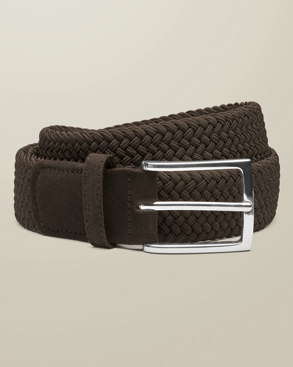 חגורה אלסטית חומה - Chocolate brown stretch casual belt