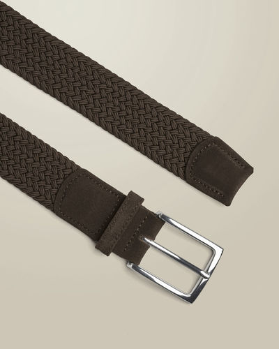 חגורה אלסטית חומה - Chocolate brown stretch casual belt