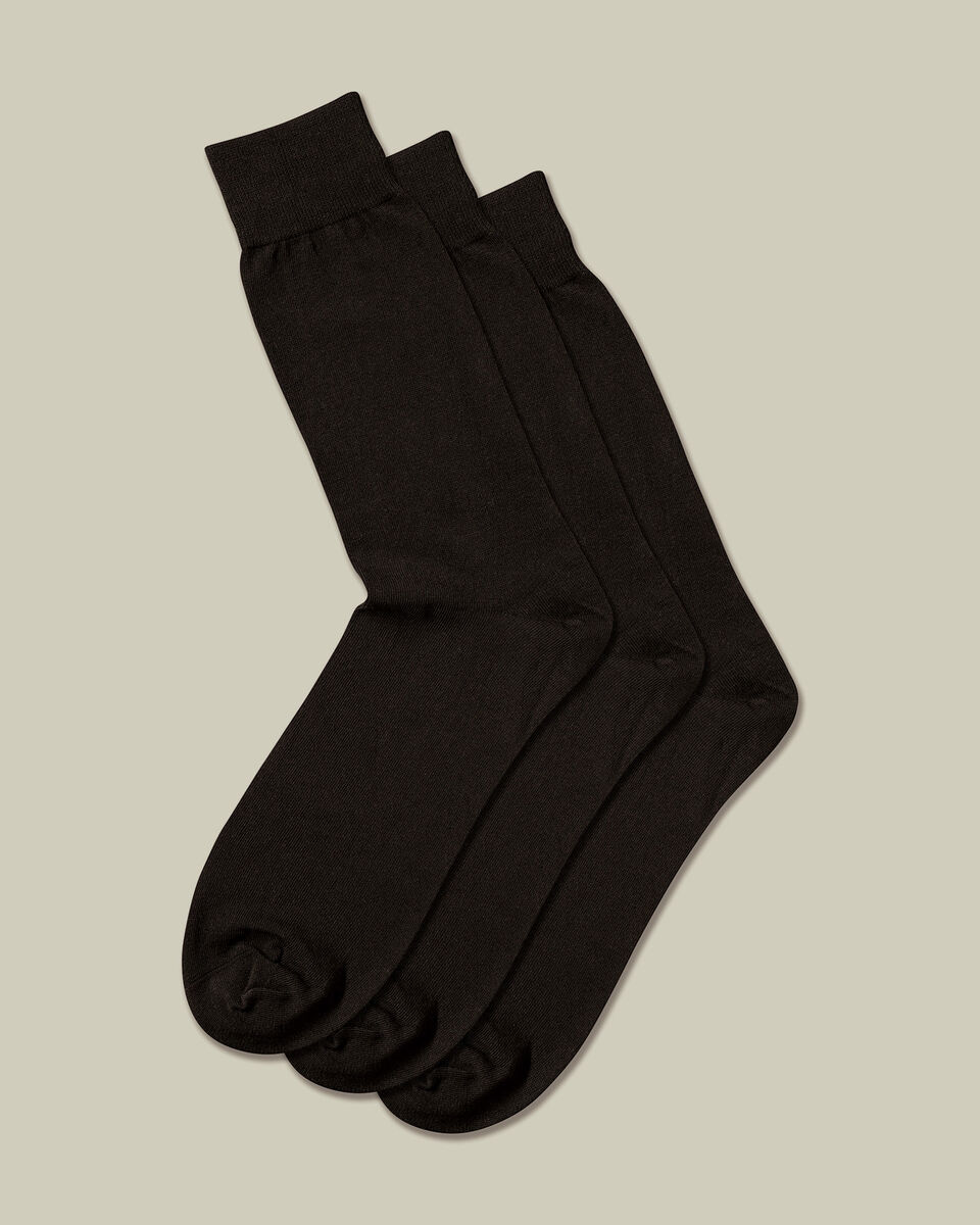 מארז 3 זוגות גרביים שחורות - Black cotton rich socks  